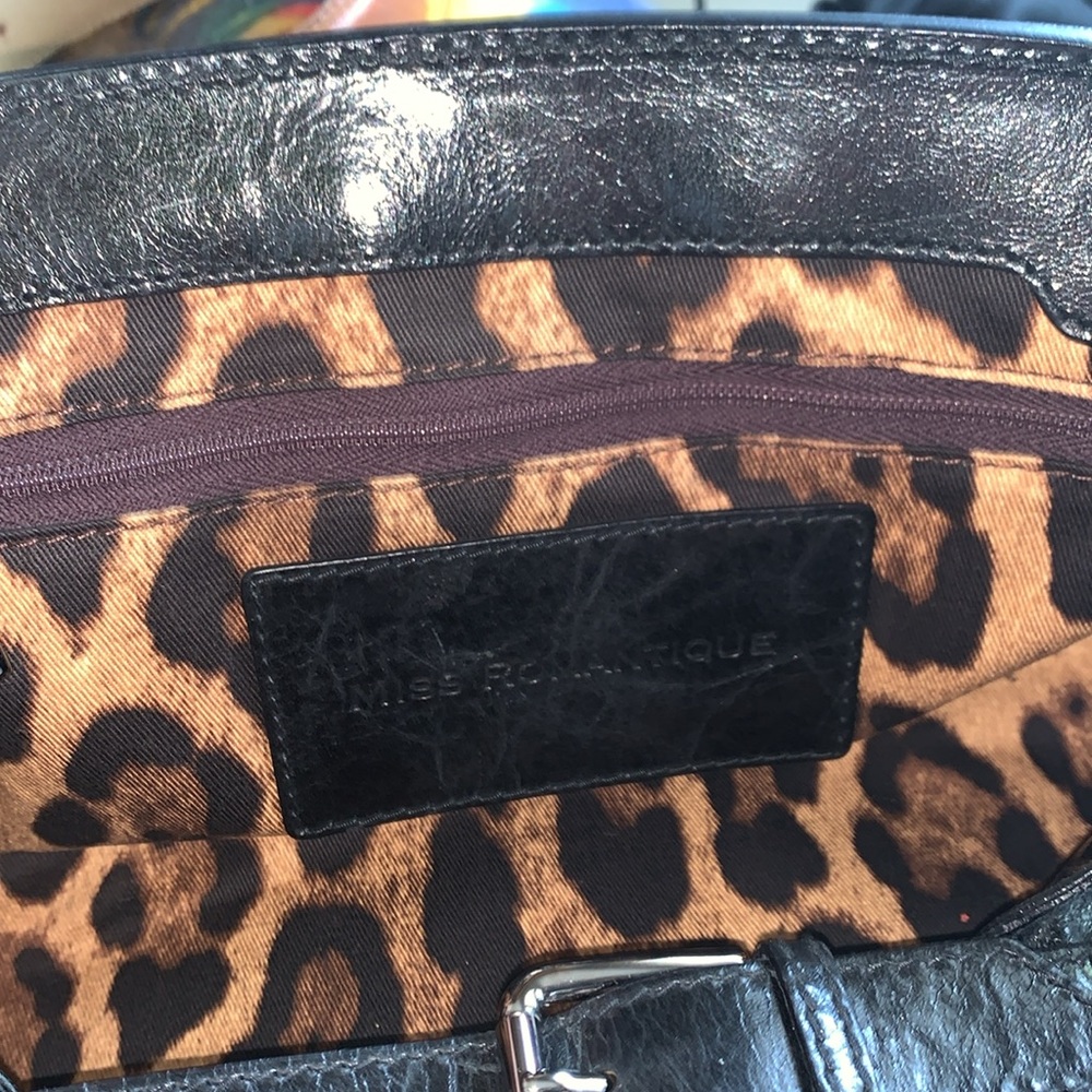 Dolce & Gabbana Black leather and Leopard Print Handbag with charm Authentic VGC - Picture 10 of 17